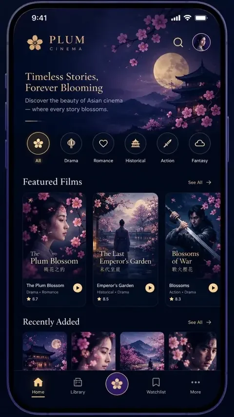 免费播放视频应用界面截图：夜景首页